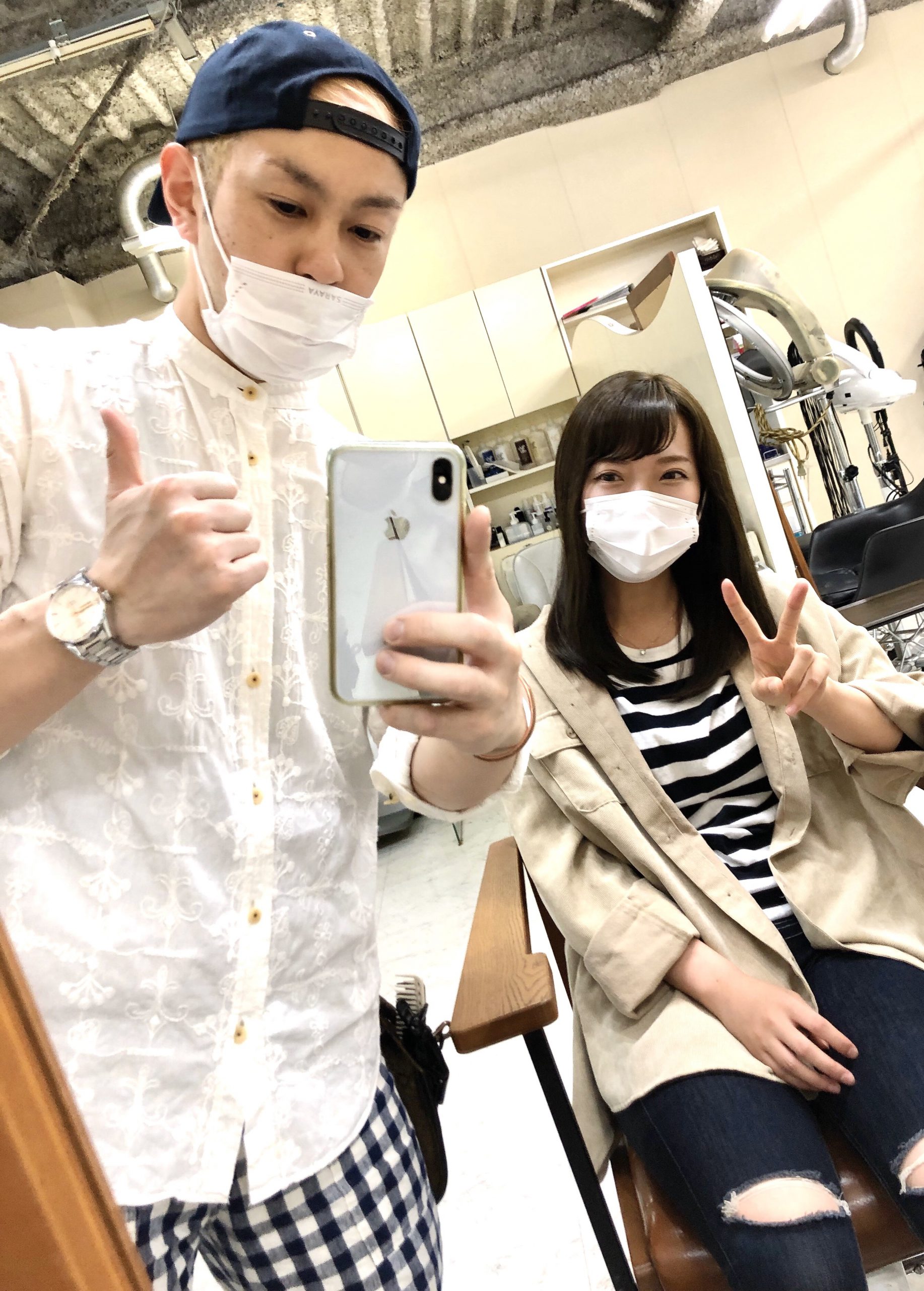 マスク施術始めました✂️ マスクをつけたままでカットやパーマ・カラーもOKです?‍♂️